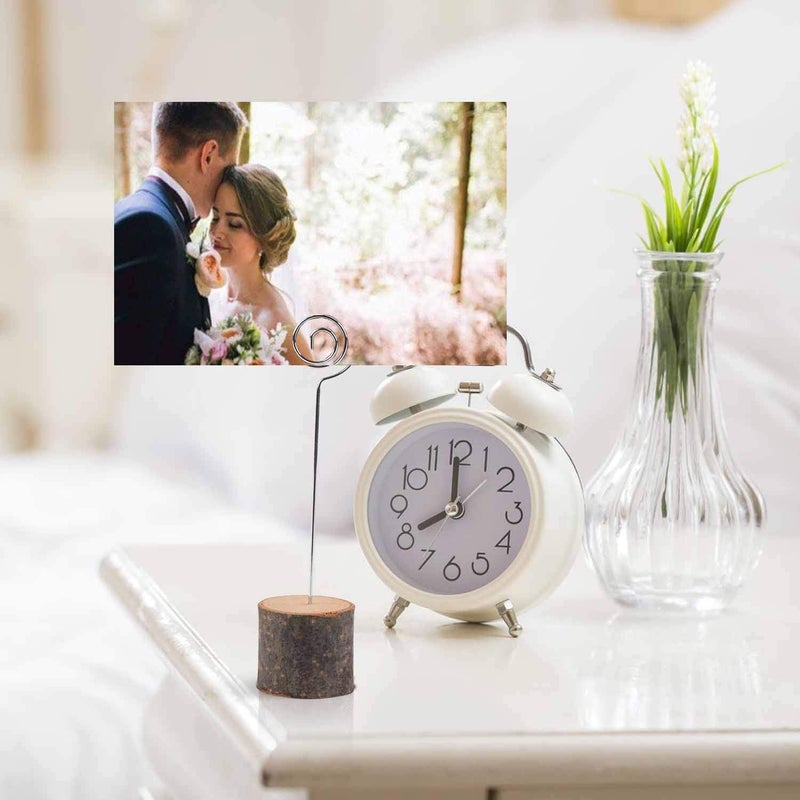 Toncoo 20Pcs Premium Wood Place Card Holders with Swirl Wire and 30 Pcs Kraft Place Cards, Memo Holder, Table Number Holders Stands, Name Cards Photo Holders for Wedding Party Sign Food Cards Label - Image 5